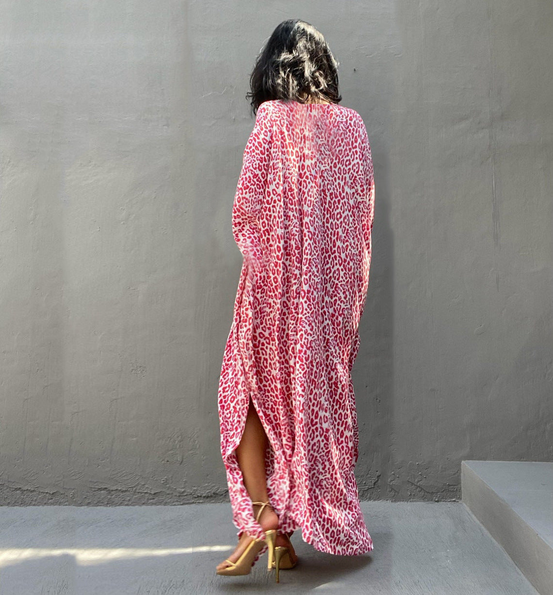 Chamarré Rouge Léopard: Robe Tunique - Boubou