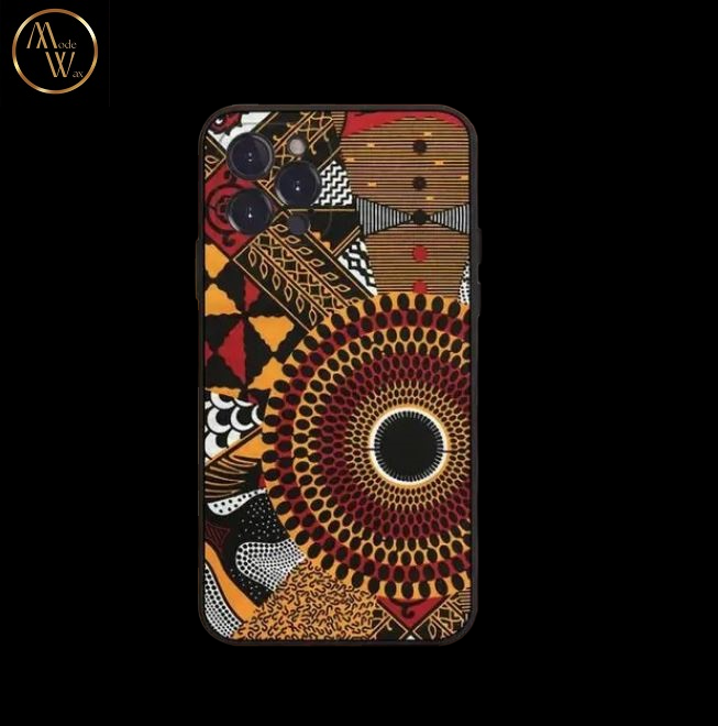 Coque en Silicone Motif Africain pour iPhone (Modèles SE à 12)