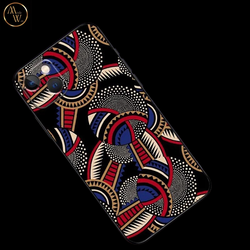 Coque en Silicone Motif Africain pour iPhone (Modèles 11, 12, 13 & SE 2022)