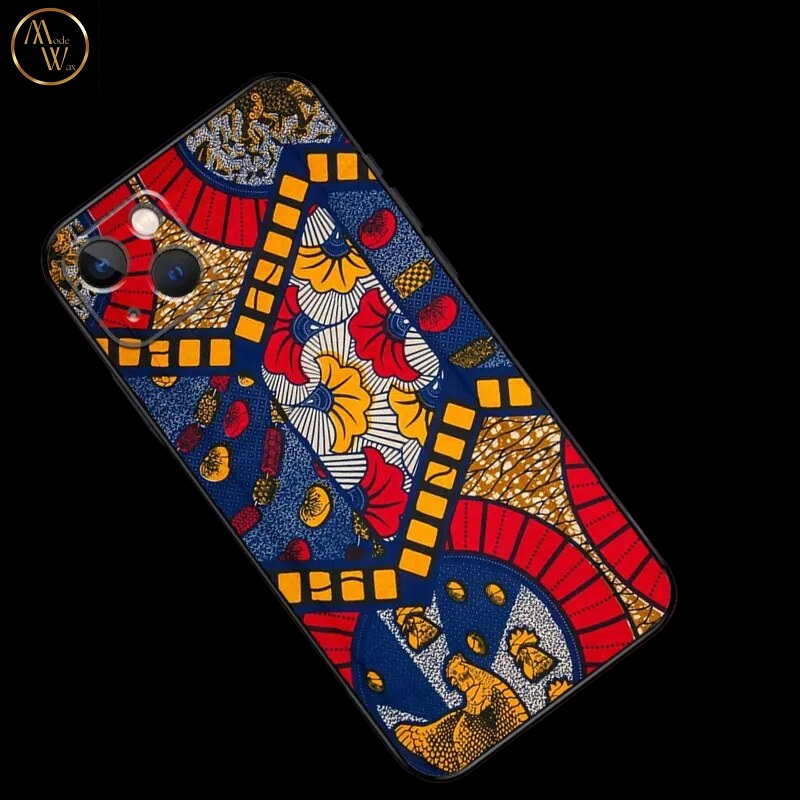 Coque en Silicone Motif Africain pour iPhone (Modèles 11, 12, 13 & SE 2022)