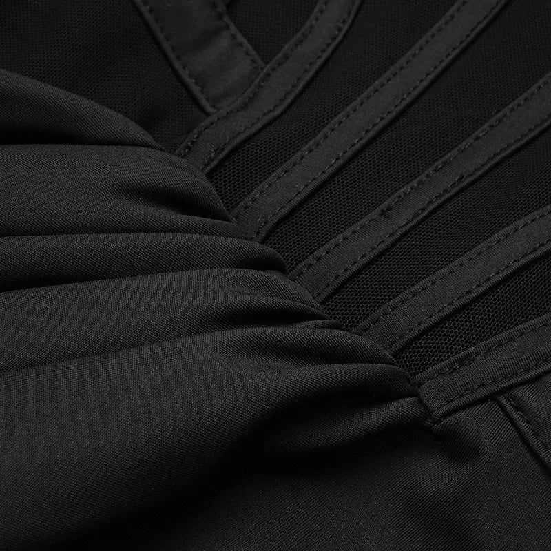 Panthère: Magnifique robe de soirée noire corset