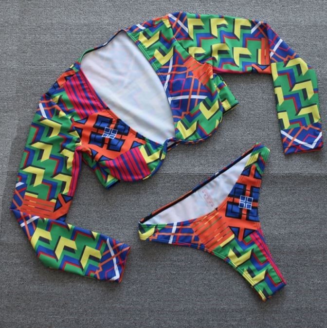 Rainbow: Maillot de bain 2 pièces manches longues