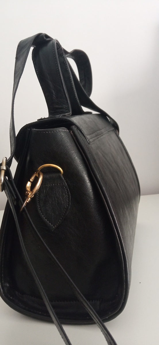 Chamsiya: Sac Artisanal du Niger en Cuir véritable et paille tressée + ferronnerie d'art