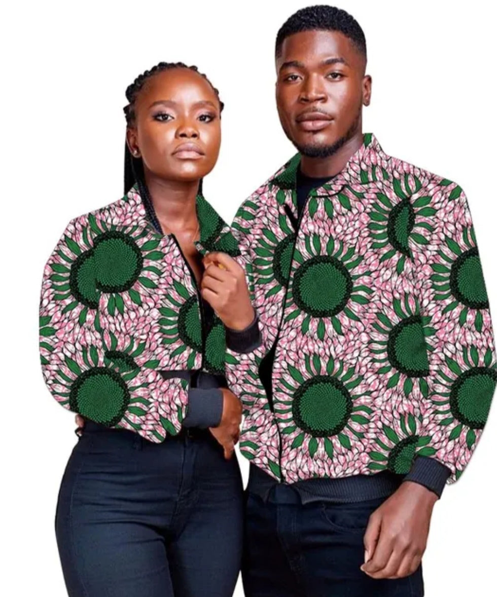 Blouson Ankara pour Couple (1 Homme & 1 Femme)