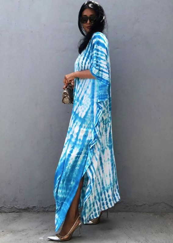 Fragrance Bleu Ciel: Robe Tunique - Boubou