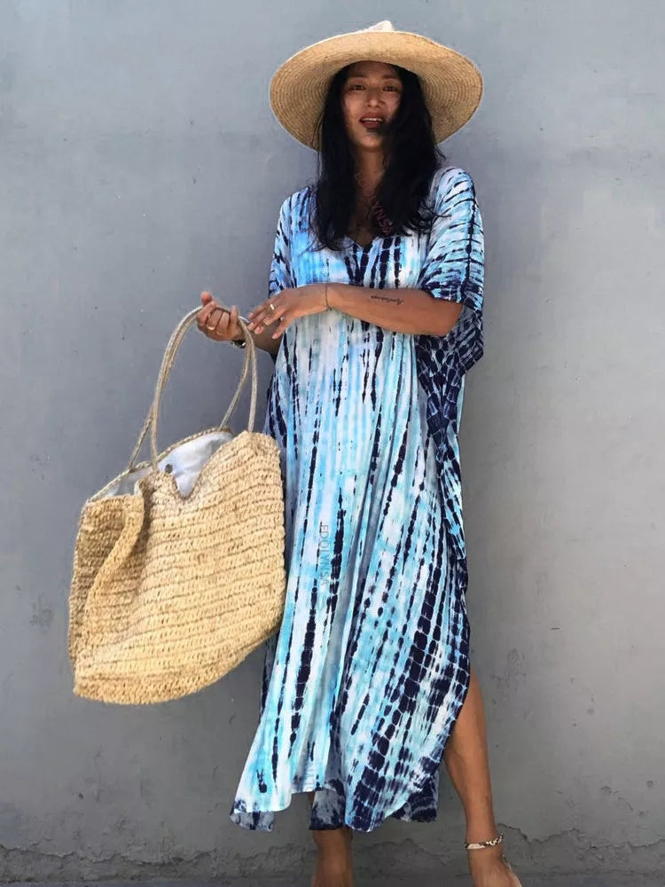 Fragrance Bleu Clair: Robe Tunique - Boubou