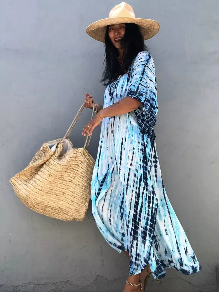 Fragrance Bleu Clair: Robe Tunique - Boubou