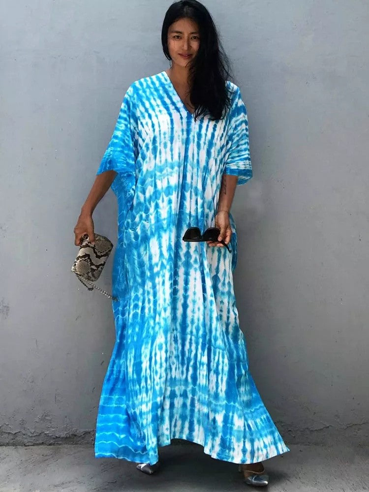 Fragrance Bleu Ciel: Robe Tunique - Boubou