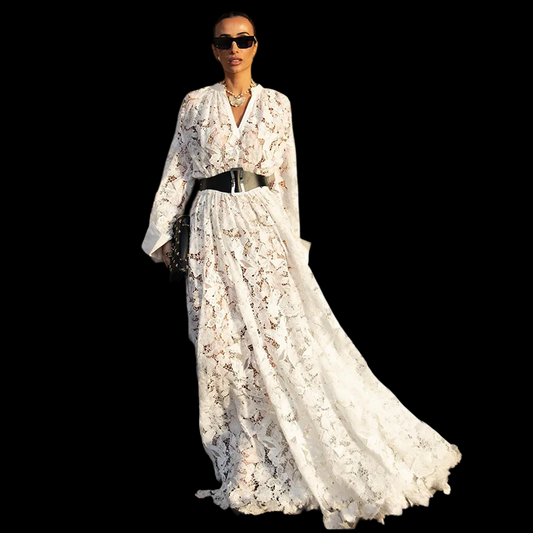 Audace: Robe Broderie Blanche