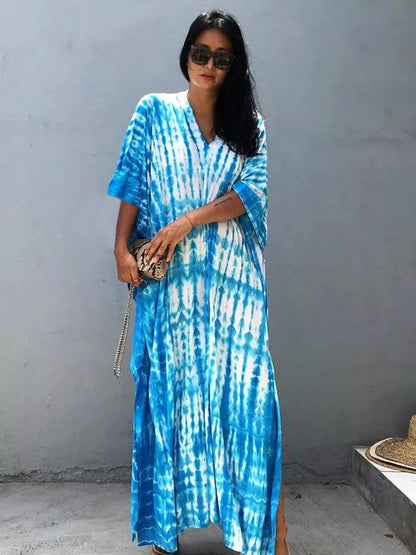 Fragrance Bleu Ciel: Robe Tunique - Boubou