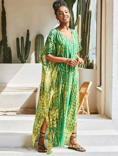 Fragrance Vert et Jaune: Robe Tunique - Boubou