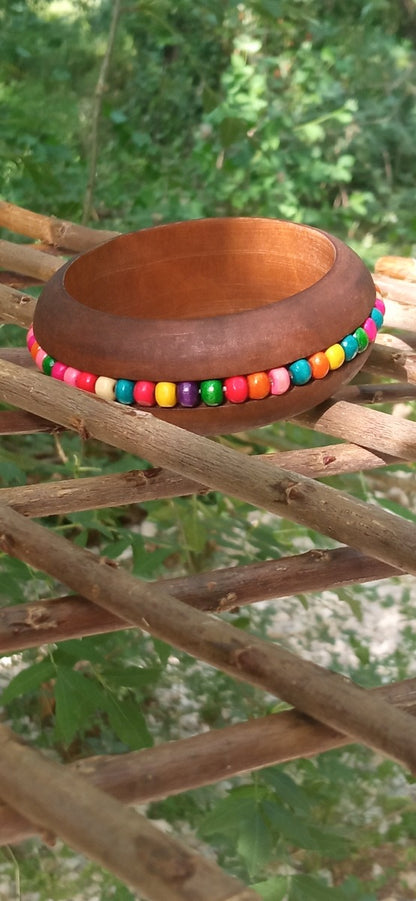 Inspiration Ethnique Bracelet Bois Perles et Couleurs