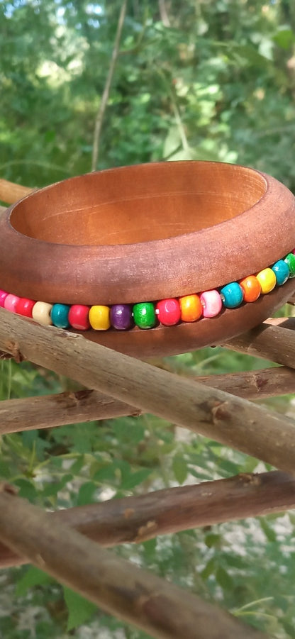Inspiration Ethnique Bracelet Bois Perles et Couleurs