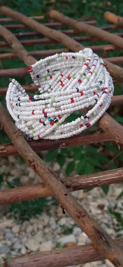Inspiration Ethnique Bracelet la Ronde des Perles  Blanc