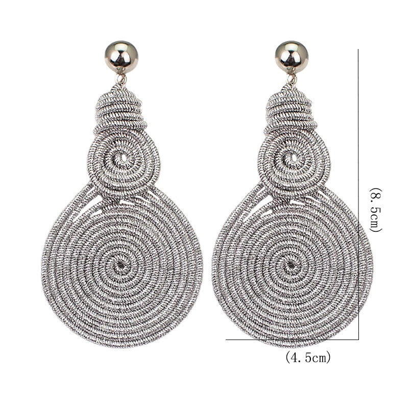 Boucles d'oreille d'inspiration ethnique:  Les Structurées Double Rondes Grise