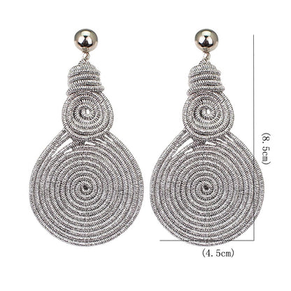 Boucles d'oreille d'inspiration ethnique:  Les Structurées Double Rondes Grise